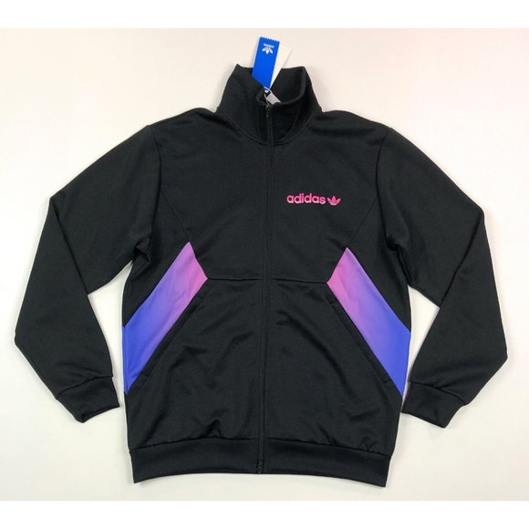 adidas Other - adidas Degrade TT Track Jacket Mens Medium Full Zip Up Ombre Black Pink Purple